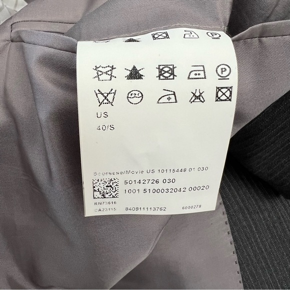 NWT Hugo Boss Pinstripe Gray 3Button Suit Scorsese Movie Hollywood Unhemmed - Picture 13 of 17